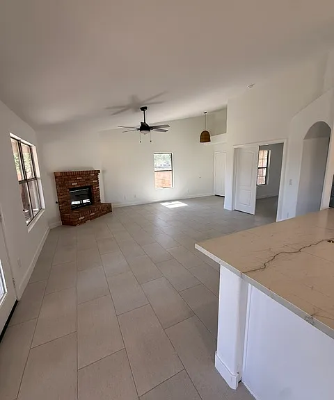 Open concept living room with lots of natural light