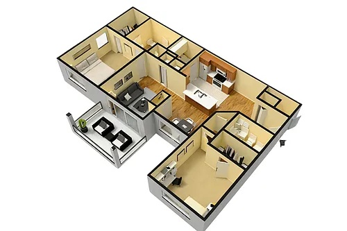 Floor plan 3 Bedroom 2 Bath