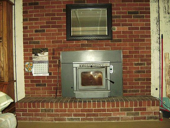 Pellet Stove in Basement