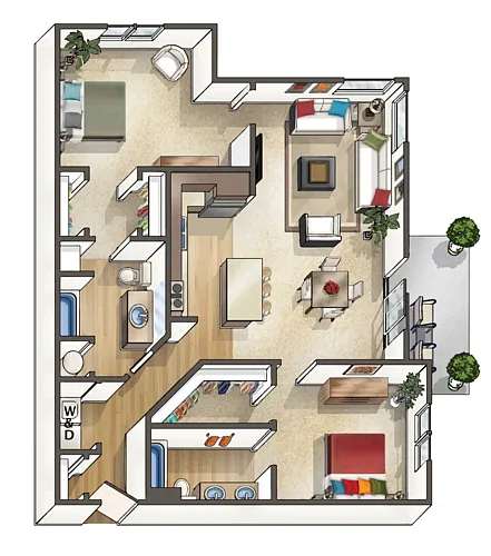 Floor plan 2x2B