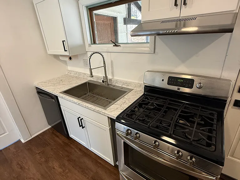 Stove/Oven with New Vent Hood, Large Sink, and Dishwasher