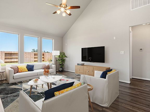 Living room. Note Sample product photo - actual exterior and interior selections may vary by homesi