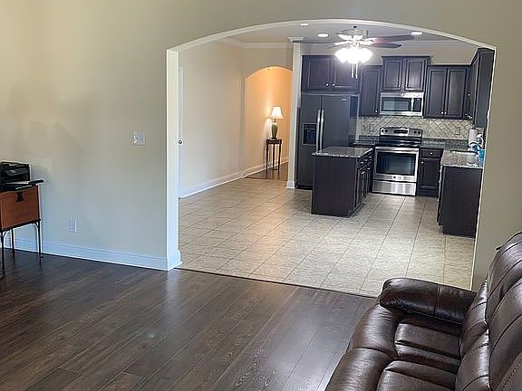 View from den into kitchen