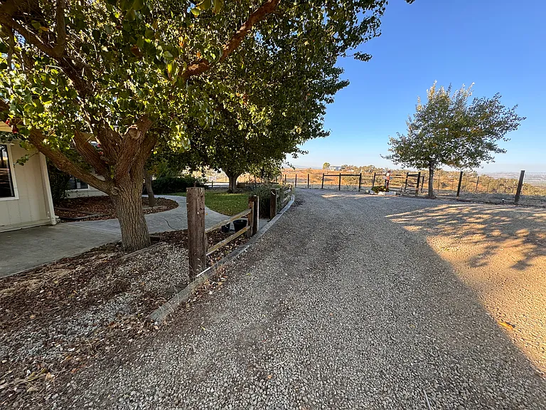Shaded driveway/parking area