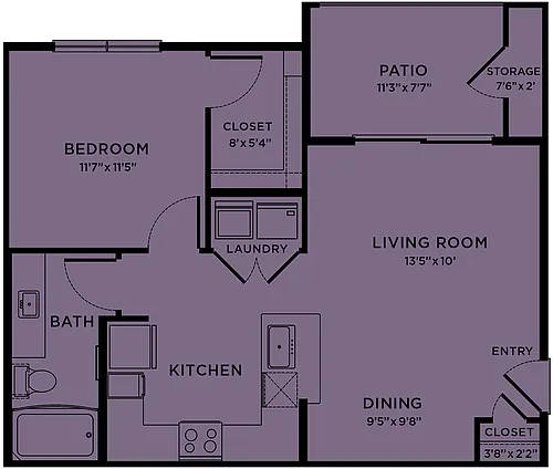 Floor plan A2-Porter 80% (Eligibility Restrictions Apply)