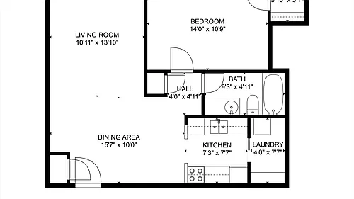Floor plan 1 Bedroom
