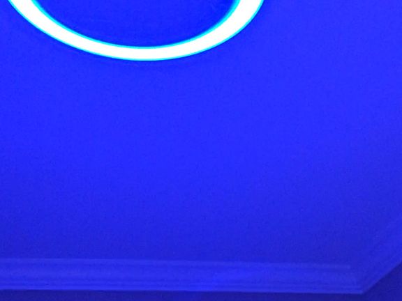 Neon lights in bathroom 