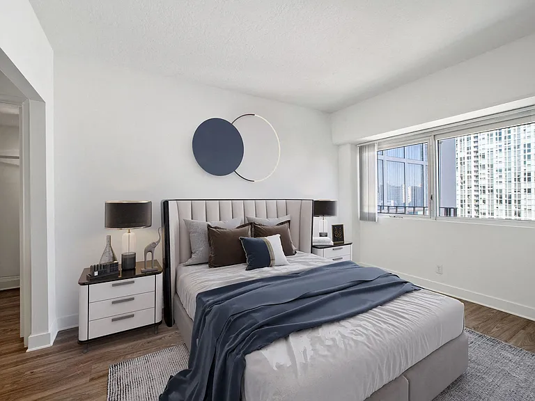 Spacious bedrooms can accommodate any bed size