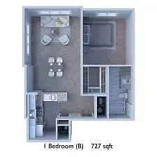 Floor plan 1 BD B