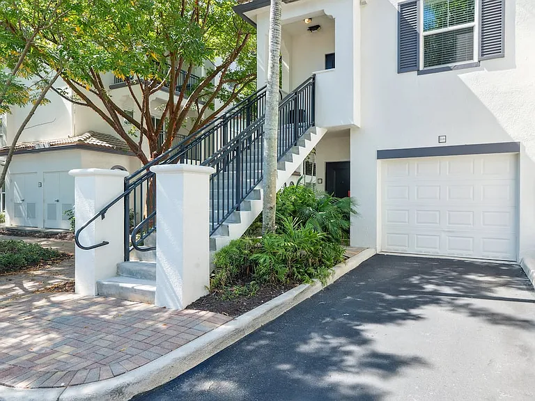 Building exterior with attached garage