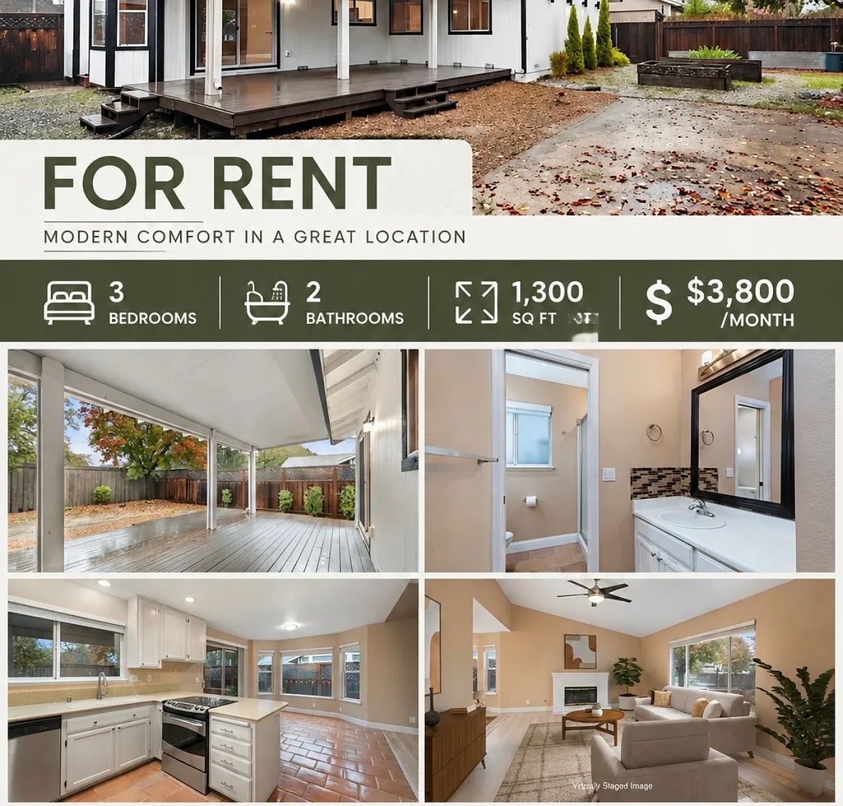 3 bed, 1297 sqft, $3,800 — Photo 1