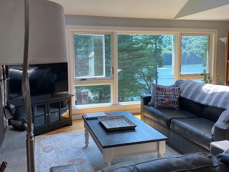 Living Room with lake view