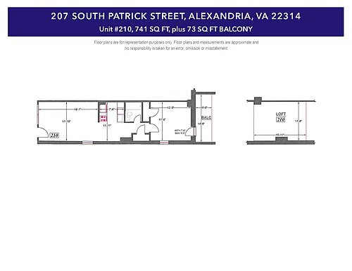 Floor plan 210-1BR with Loft