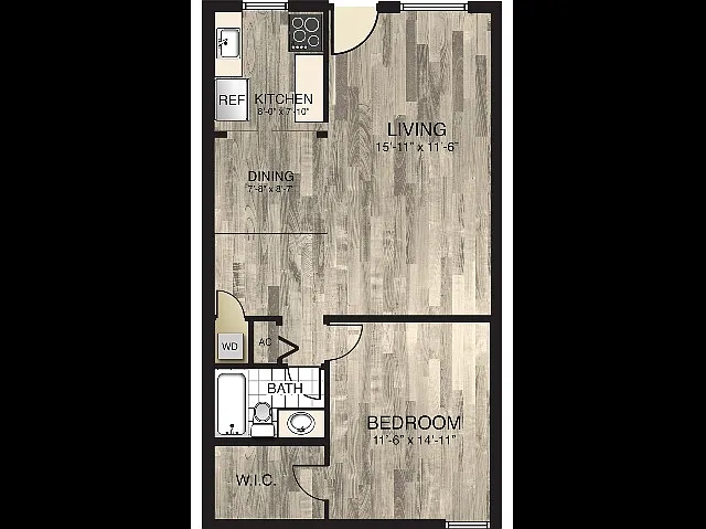 1 Bedroom, 1 Bathroom 1 Bedroom, 1 Bathroom