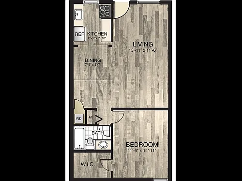 Floor plan 1 Bedroom Model