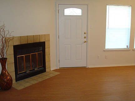 Living area with fireplace