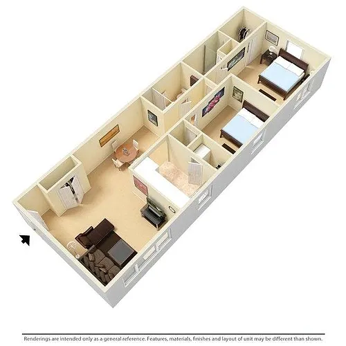 Floor plan 2 Bedroom/2 Bathroom