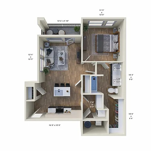 Floor plan Flat 1 bed