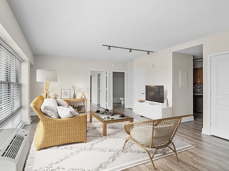 Spacious living rooms with ample natural lighting