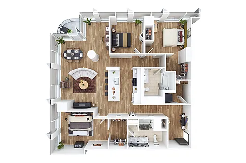 Floor plan Three Bed - A