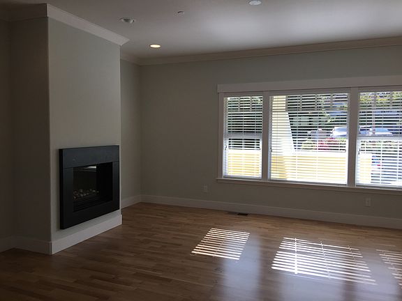 Living room with contemporary fireplace