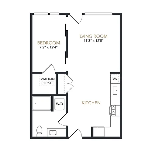 Floor plan 1X1 B