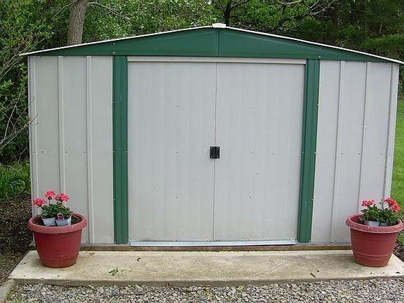 Shed in backyard