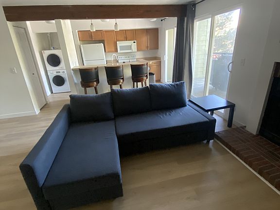 living space and view of kitchen