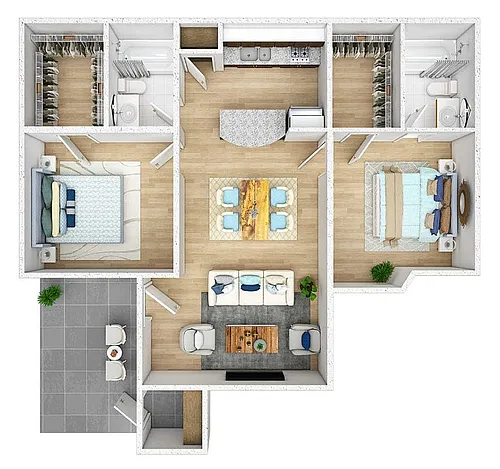 Floor plan 2 Bedroom 2 Bath