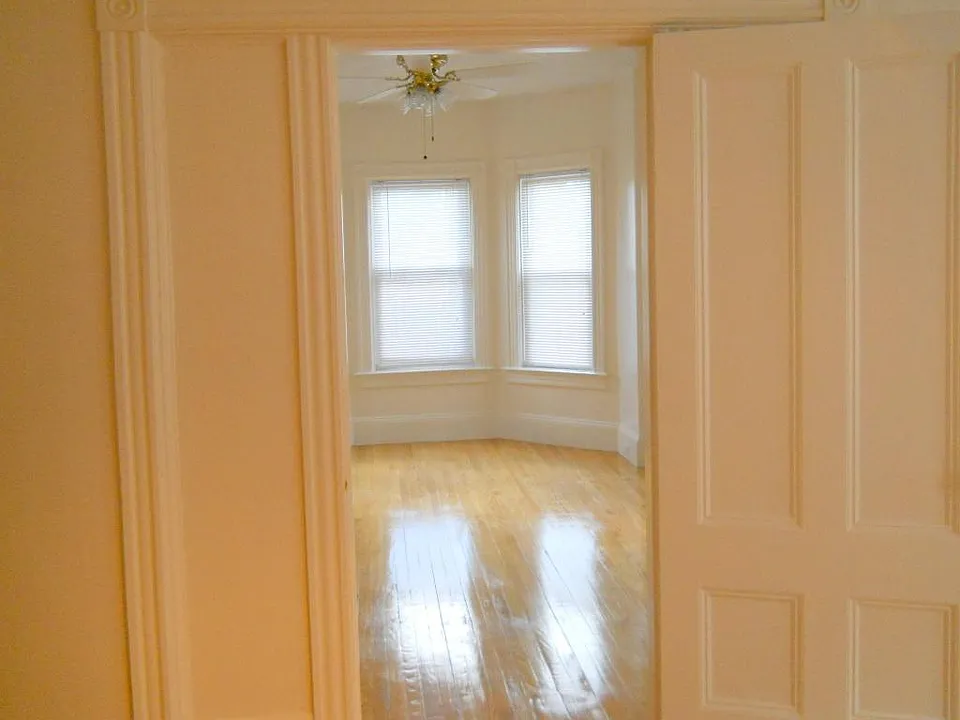 Master bedroom looking into front room