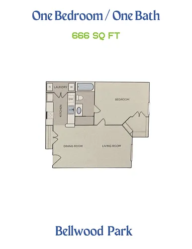 Floor plan 1 bed 1 bath