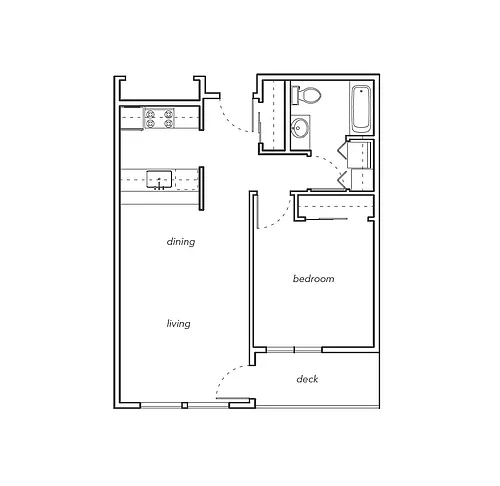 Floor plan One-Bedroom - Income Restricted