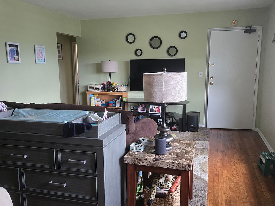 Large living room with beautiful hardwood floors