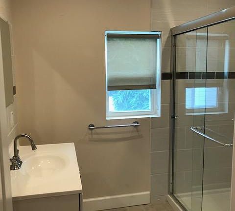 Bathroom with glass shower