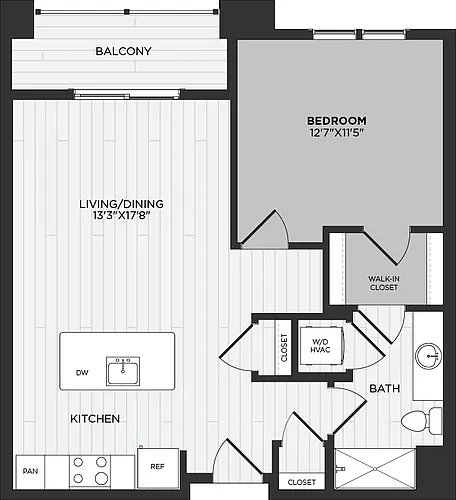Floor plan 1 Bed/1 Bath-B4