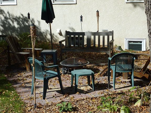 two patios in back yard