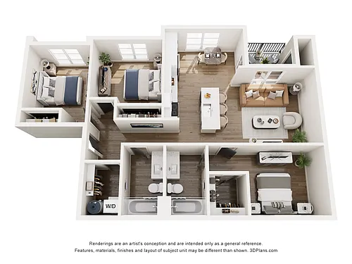 Floor plan Three-Bedroom 3A