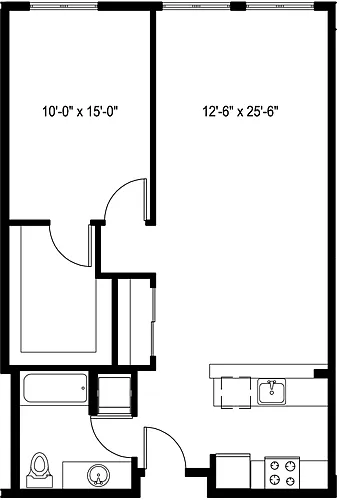 Floor plan 1 Bedroom M