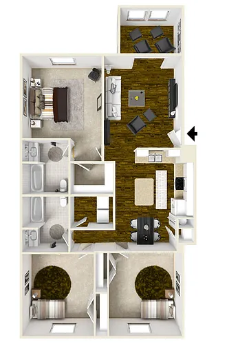 Floor plan Affinity | 3x2 | 1456 sf