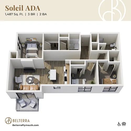 Floor plan Soleil ADA - Affordable