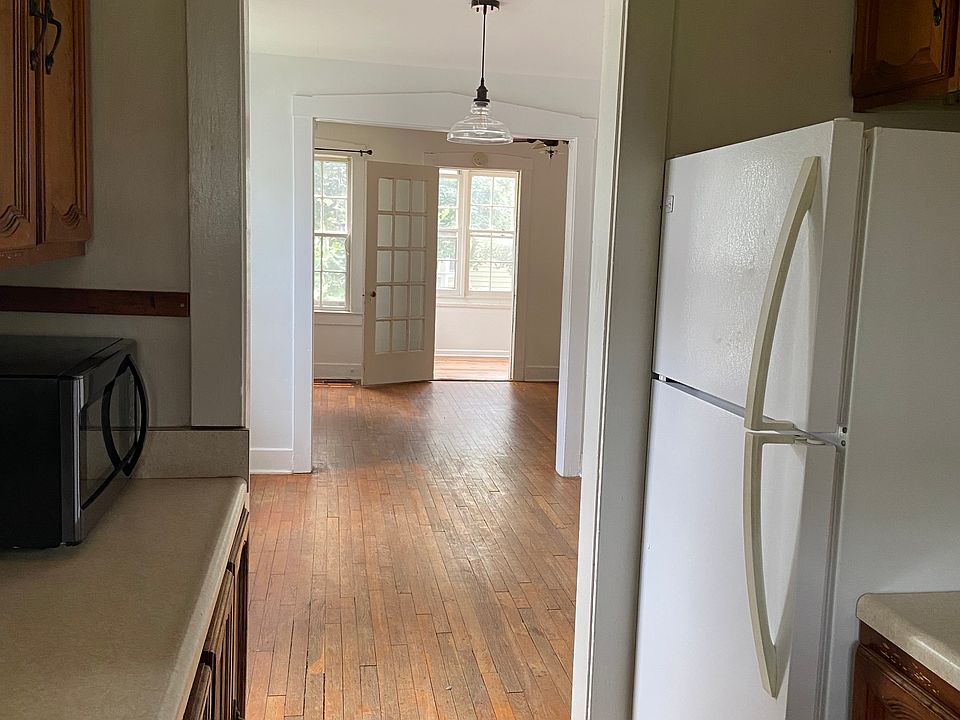 View from kitchen at back of house
