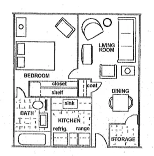 Floor plan One Bedroom