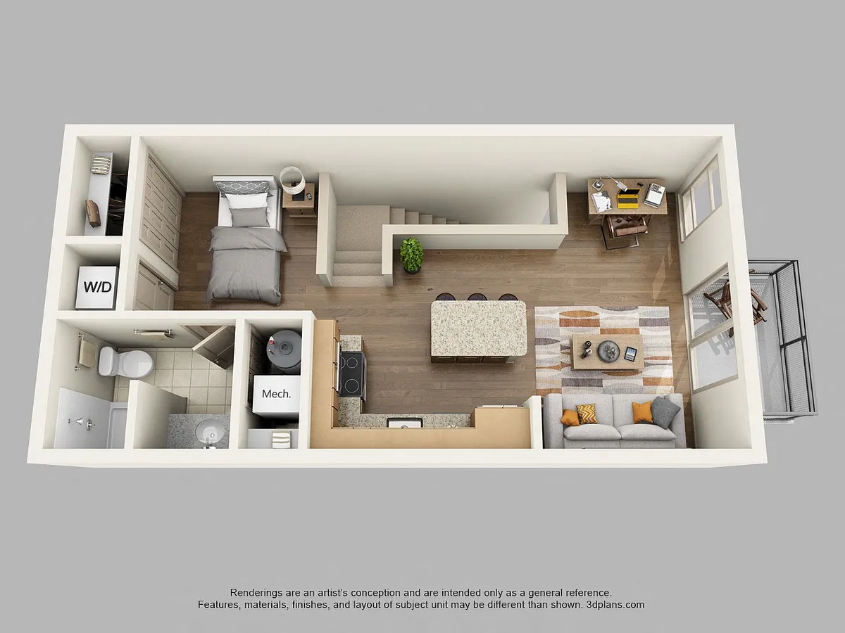 Floor plan Private Entry Upper Studio