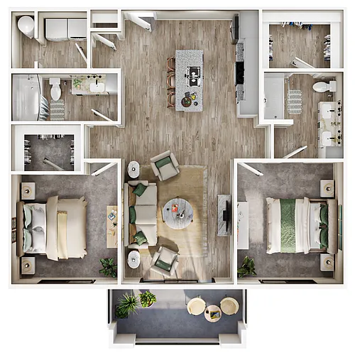 Floor plan 2 Bed/2 Bath
