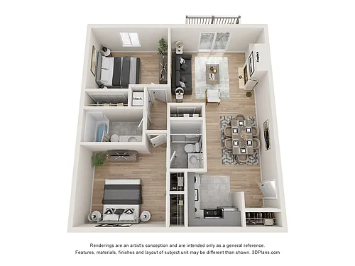 Floor plan Modern 2 Bed