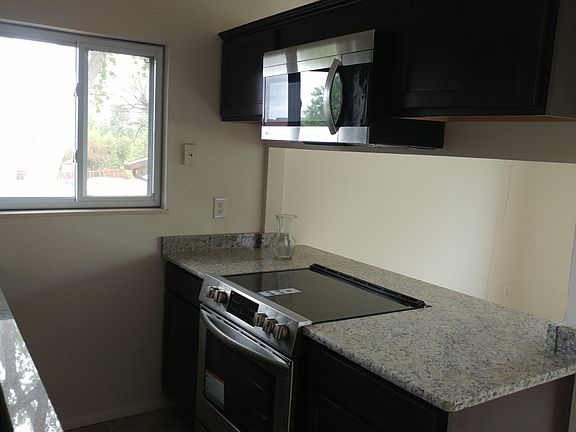 New counter, range, microwave
