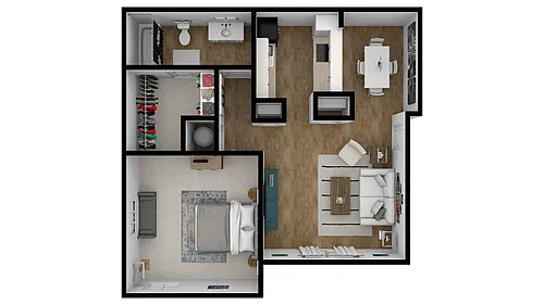 Floor plan Lakeshore Drive 1 Bed