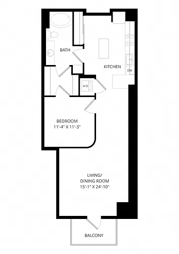 Floor plan 1X1 B12