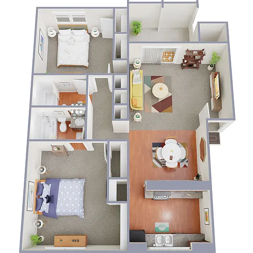 Floor plan 2 Bedroom 2 Bath