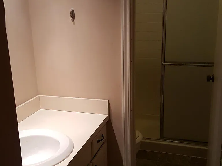 Master bathroom with tile shower and window for natural light